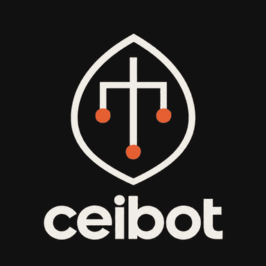 Logotipo Ceibot, versión contorno sobre fondo oscuro