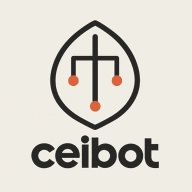 Logotipo Ceibot, versión contorno sobre fondo claro
